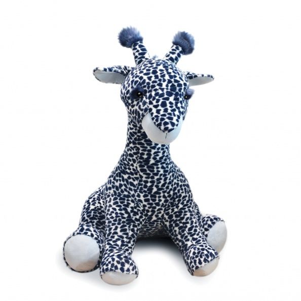  - terre sauvage - peluche lisi girafe bleu 100 cm 